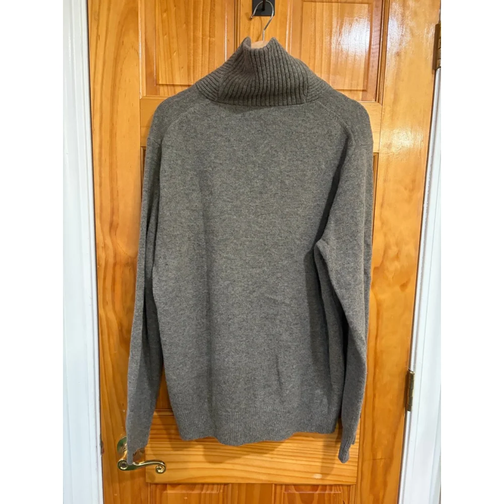 J.Crew Gray Lambswool Shawl Collar Button Neck Sweater Men’s XL